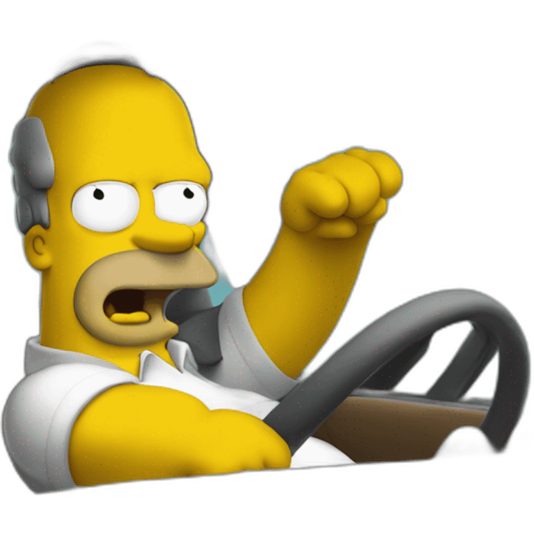 Homer simpsons in a car emoji