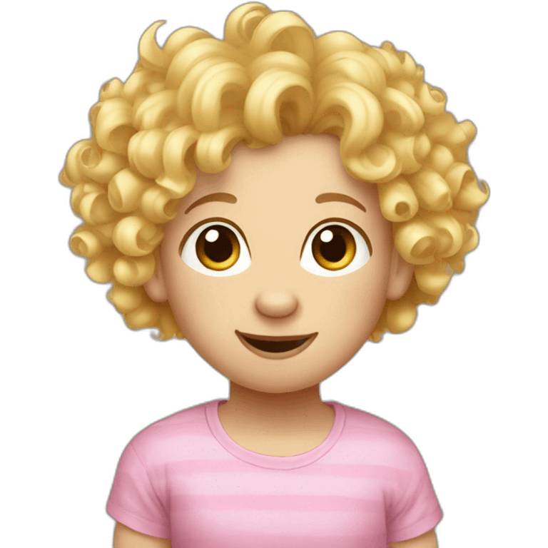 blond curly hair pig emoji