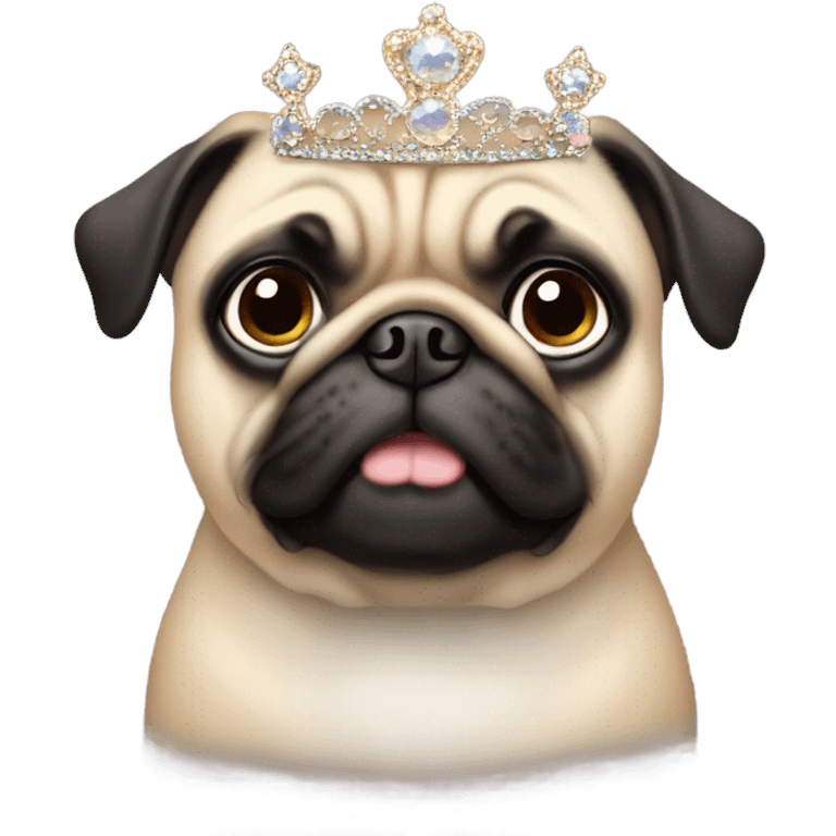 Pug with a tiara  emoji