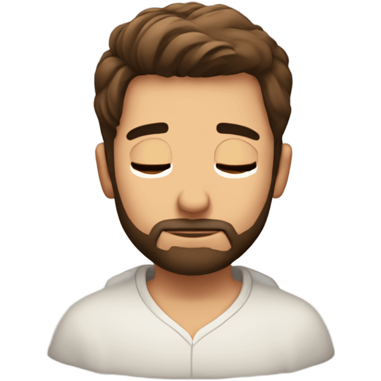 Handsome man with brown hairs and 3 days beard as he is praying emoji