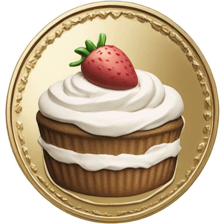 Coin with dessert on it  emoji