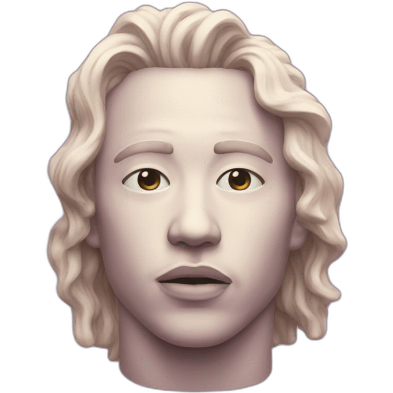 Vaporwave one side of face scarred emoji