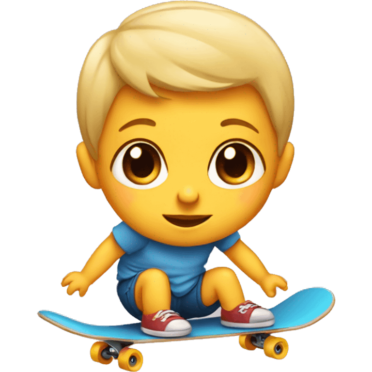 Baby on a skateboard emoji