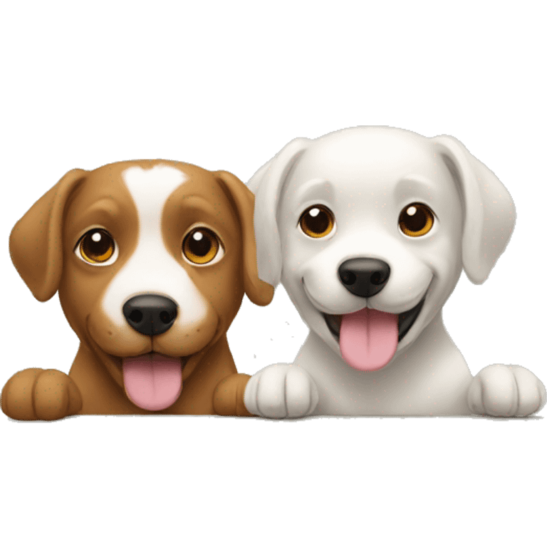 Two dogs playing wee emoji