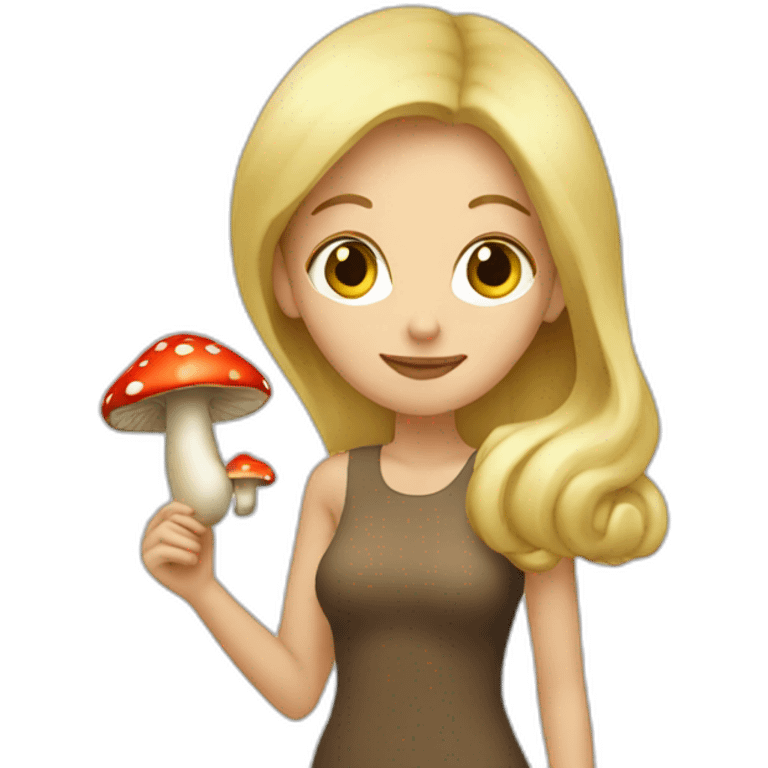 Blond Woman with mushroom in hand emoji