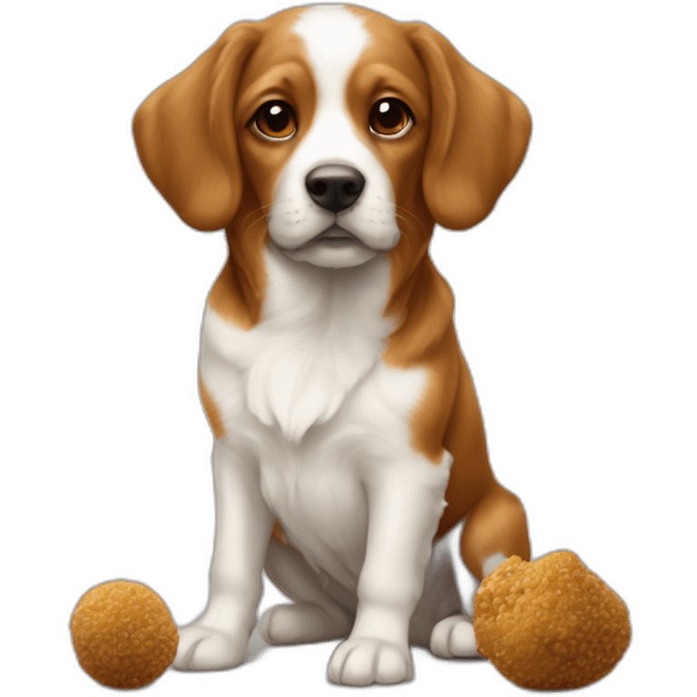 Un chien avec un papillon sur la truffe emoji