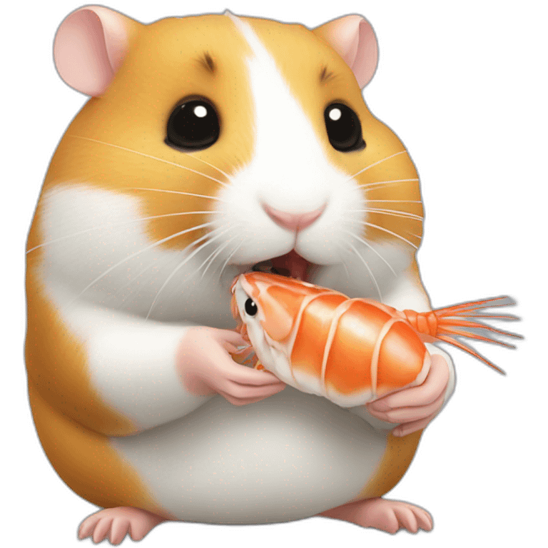 hamster eating a prawn emoji