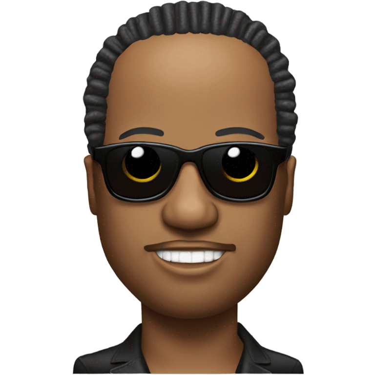 Stevie wonder with receding hairline, dreadlocks, and dark sunglasses emoji