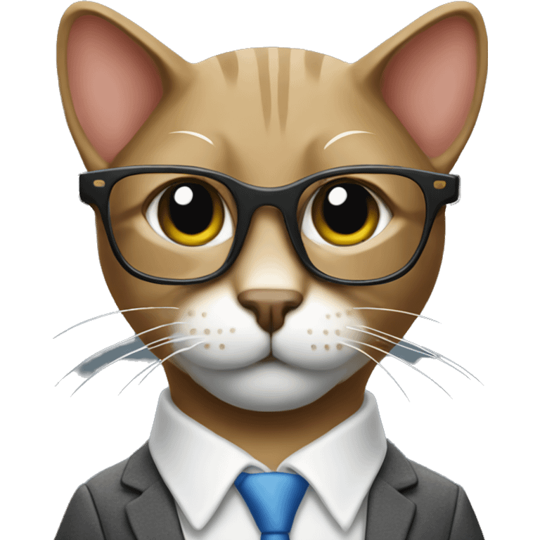 Mulatto hiphop business cat pfp with smart glasses emoji