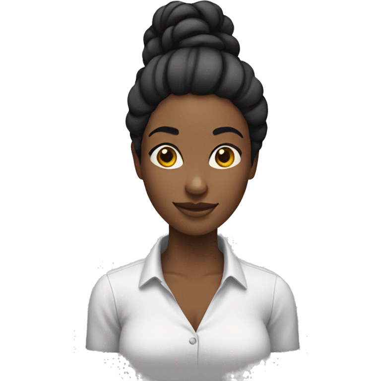 Black woman with ponytail black hair full entire body  emoji