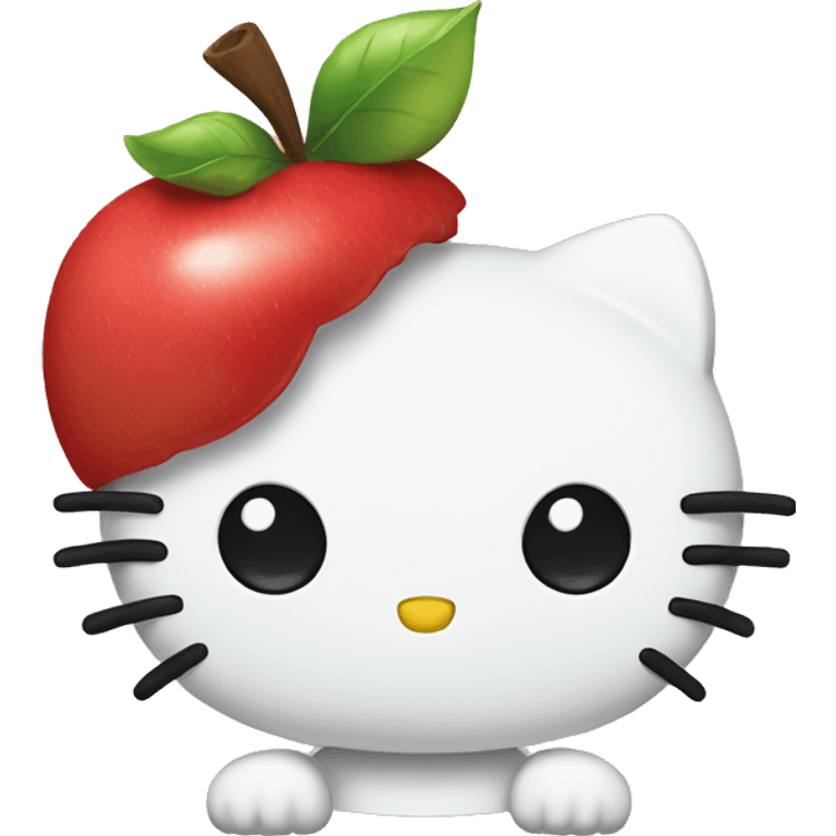 Hello kitty eating an apple  emoji