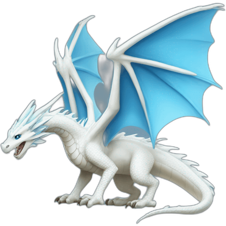 White dragon with blue wings emoji