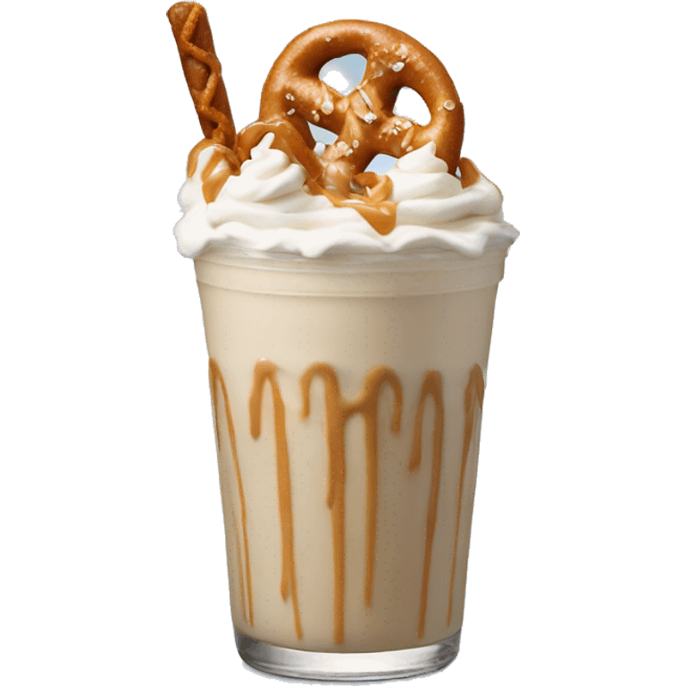 Salted caramel pretzel milkshake  emoji