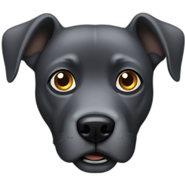 scared solid dark gray dog emoji