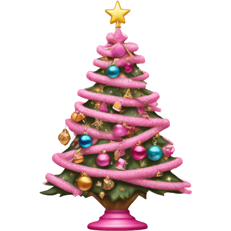 pink christmas tree emoji