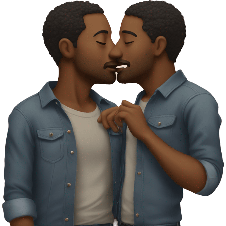 Two men kissing  emoji