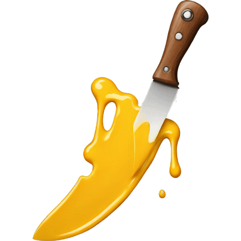 a knife made from dripping mustard emoji