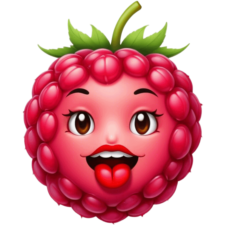 A raspberry uses cosmetic product emoji