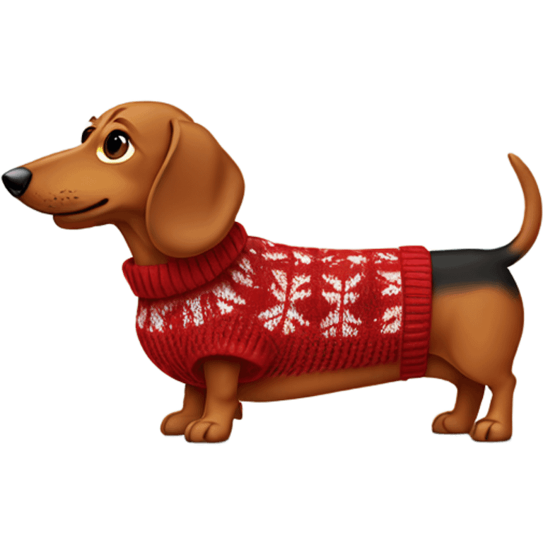 Wiener dog wearing a sweater  emoji