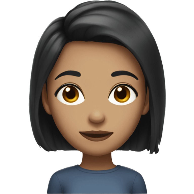 girl with short black hair, light brunette emoji