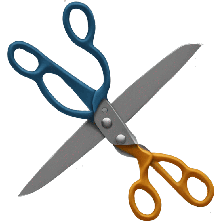 two scissors touching themselves from opposite directions  emoji