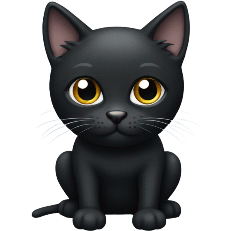 Black cat with white legs and black nose emoji