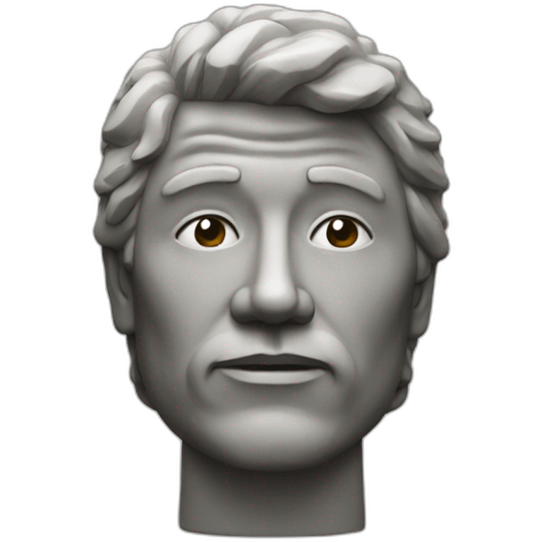 Man head rock statue emoji