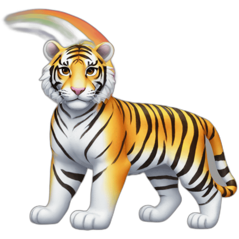 Rainbow Tiger Full Body emoji