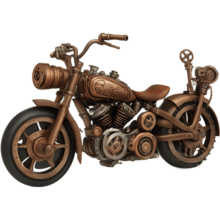 steampunk motorbike  rear view emoji