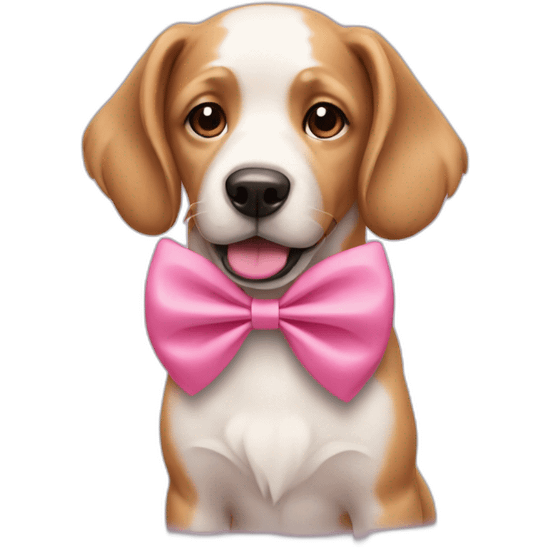 Dog wearing a pink bow emoji