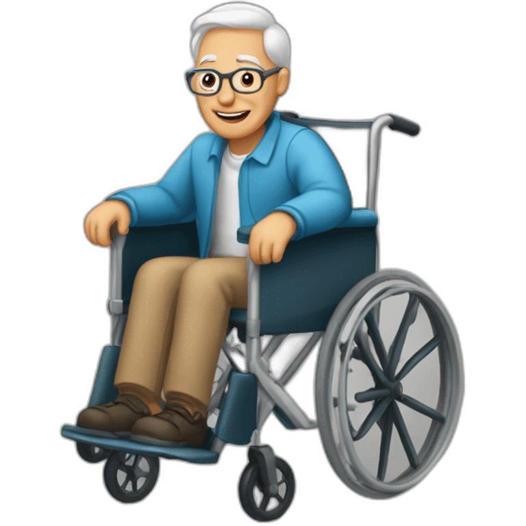 Grandfather sawyer in a wheelchair emoji