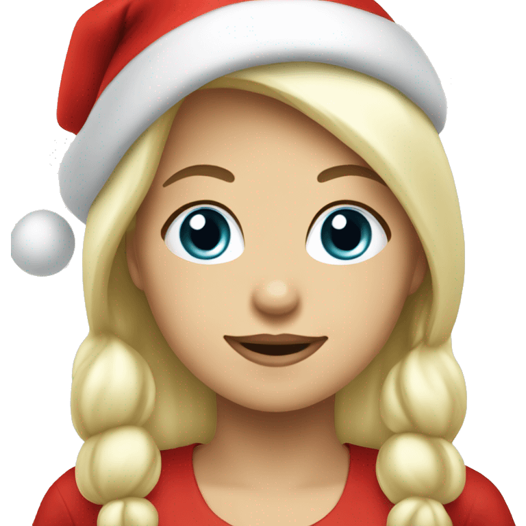 White blond girl as santa claus With hat  emoji