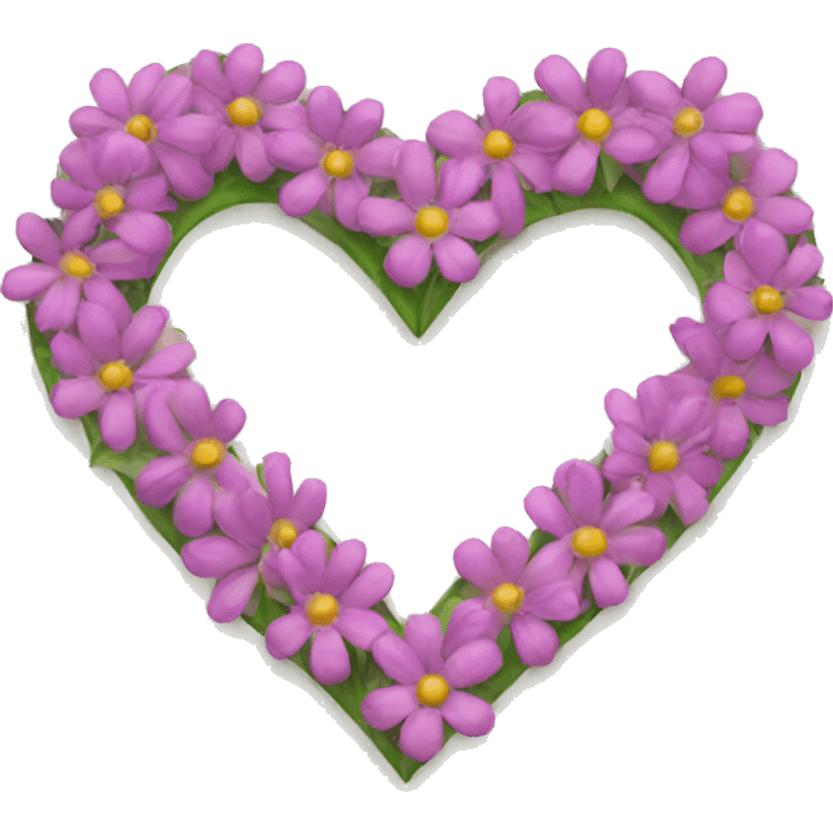 Flowers forming a heart emoji