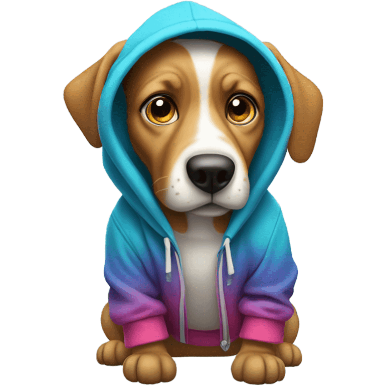 Dog wearing hoodie  emoji