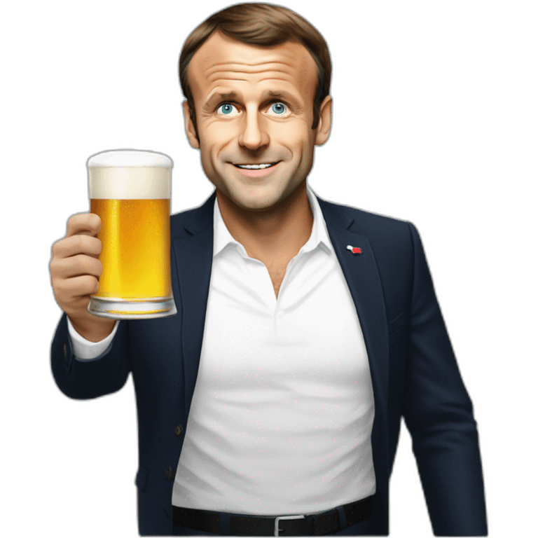 Emmanuel Macron take beer emoji