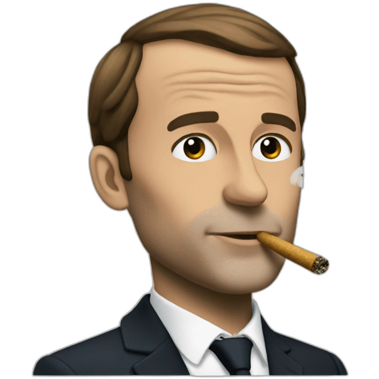 Macron smoking weed emoji