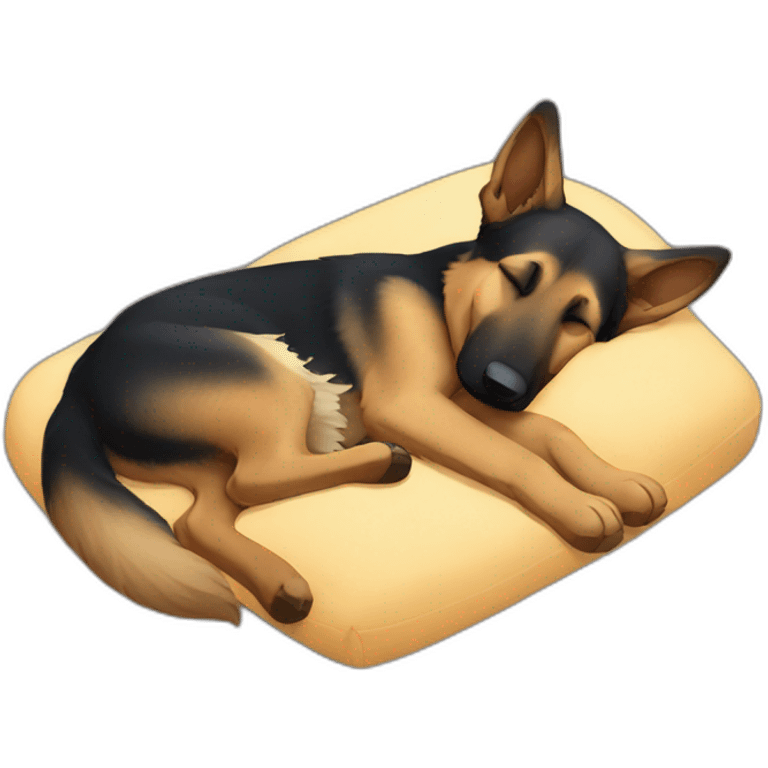 german shepherd sleeping full body emoji