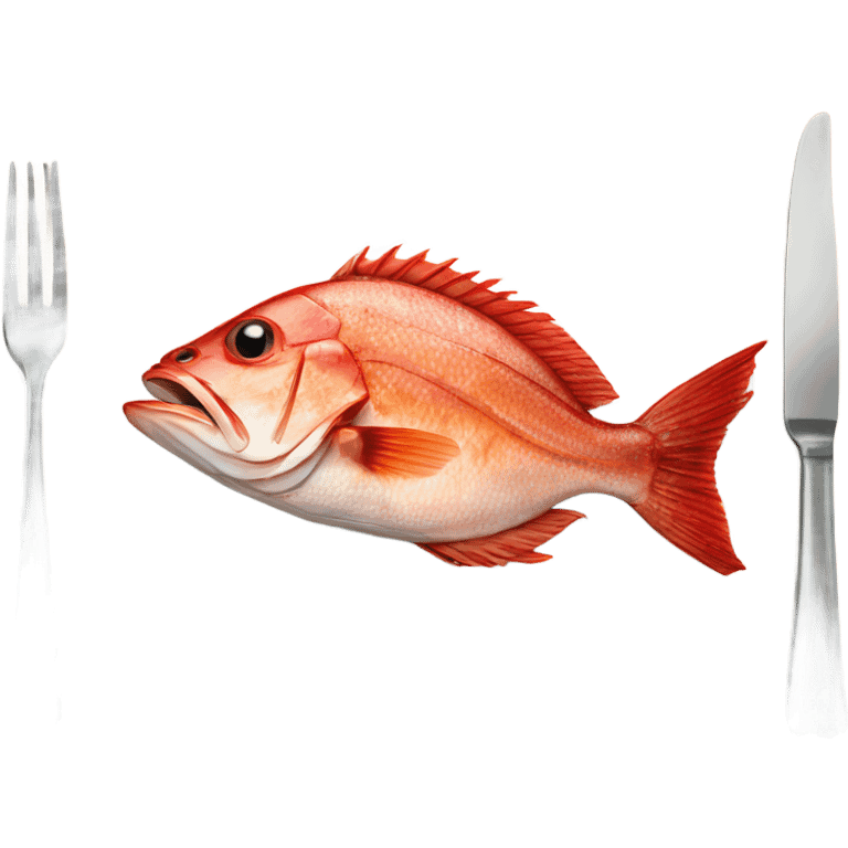 grilled red snapper on plate emoji