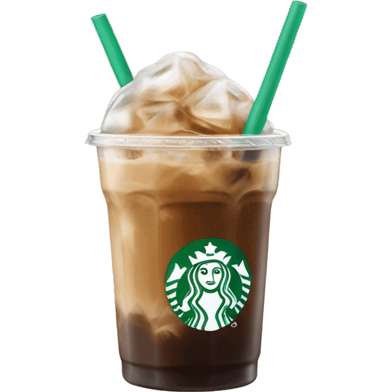 Starbuck ice coffee with ice cubes emoji