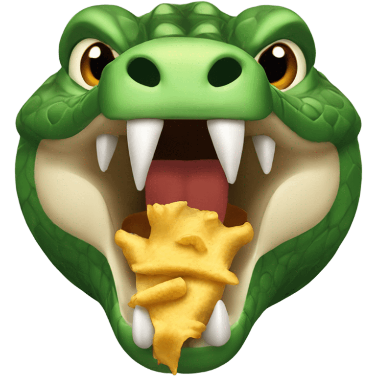 Crocadile eating lion  emoji