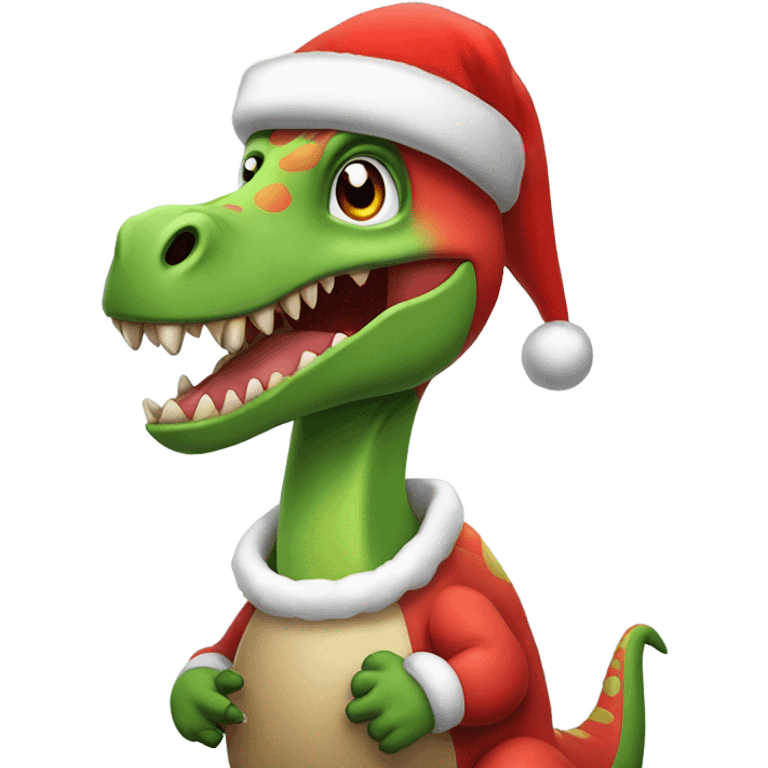 Dinosaur Santa emoji