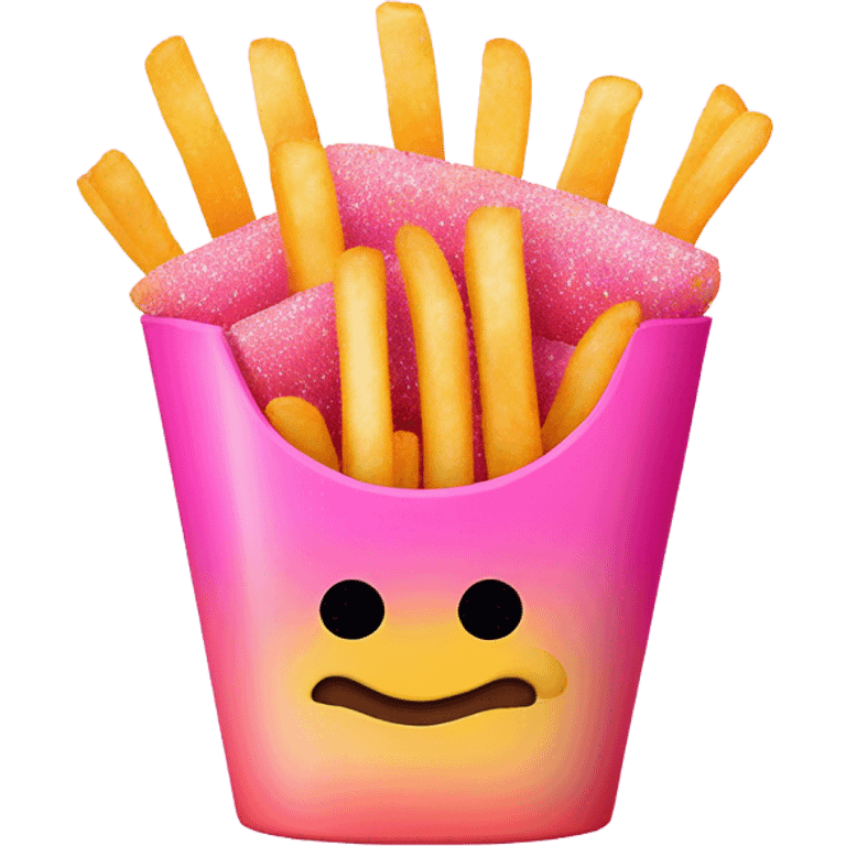 Pink ombre McDonald’s fries with glitter  emoji