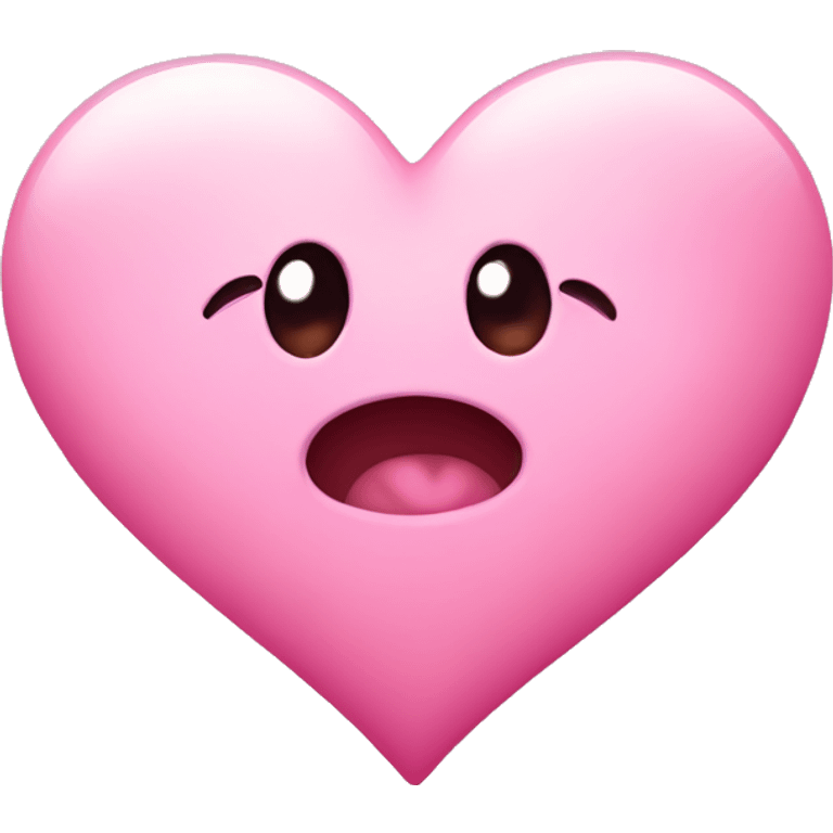 Pink heart with cute face  emoji