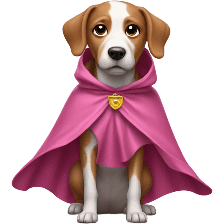 a pink dog wearing a cape emoji