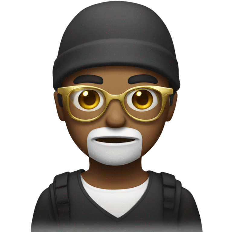 Robber with gold glasses emoji