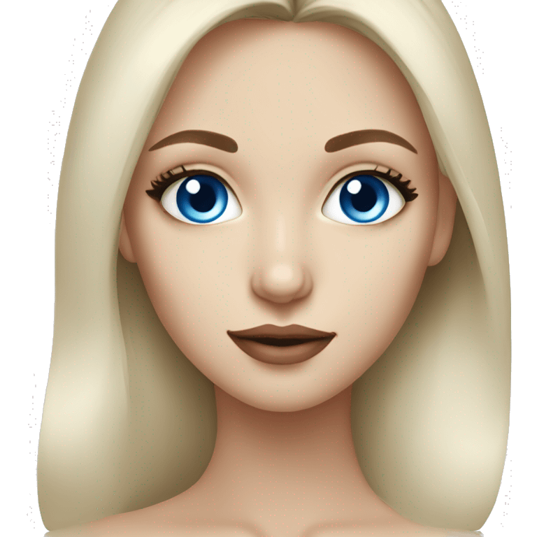 Russian girl with blue eyes and makeup  emoji