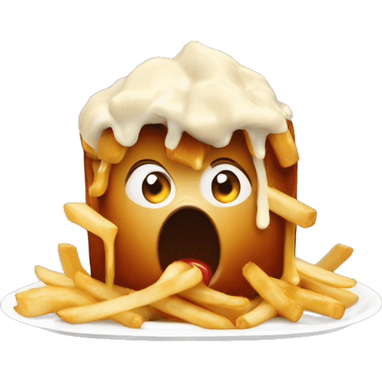 Poutine mange une poutine  emoji