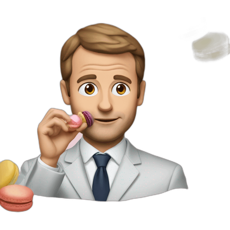 Macron qui mange des macaron emoji