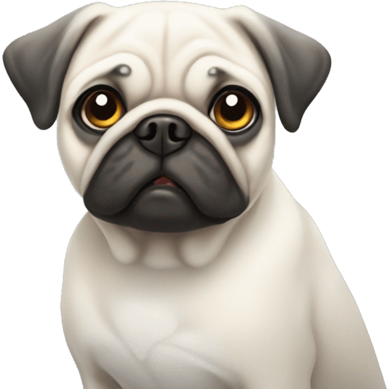 The white pug emoji