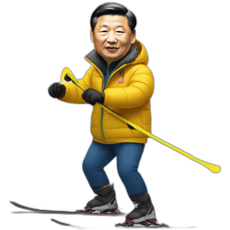 xi jinping skiing emoji